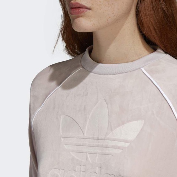 ADIDAS ORIGINALS Women's Velvet Tee Dress in Ice Purple│Size Small - Picture 13 of 17